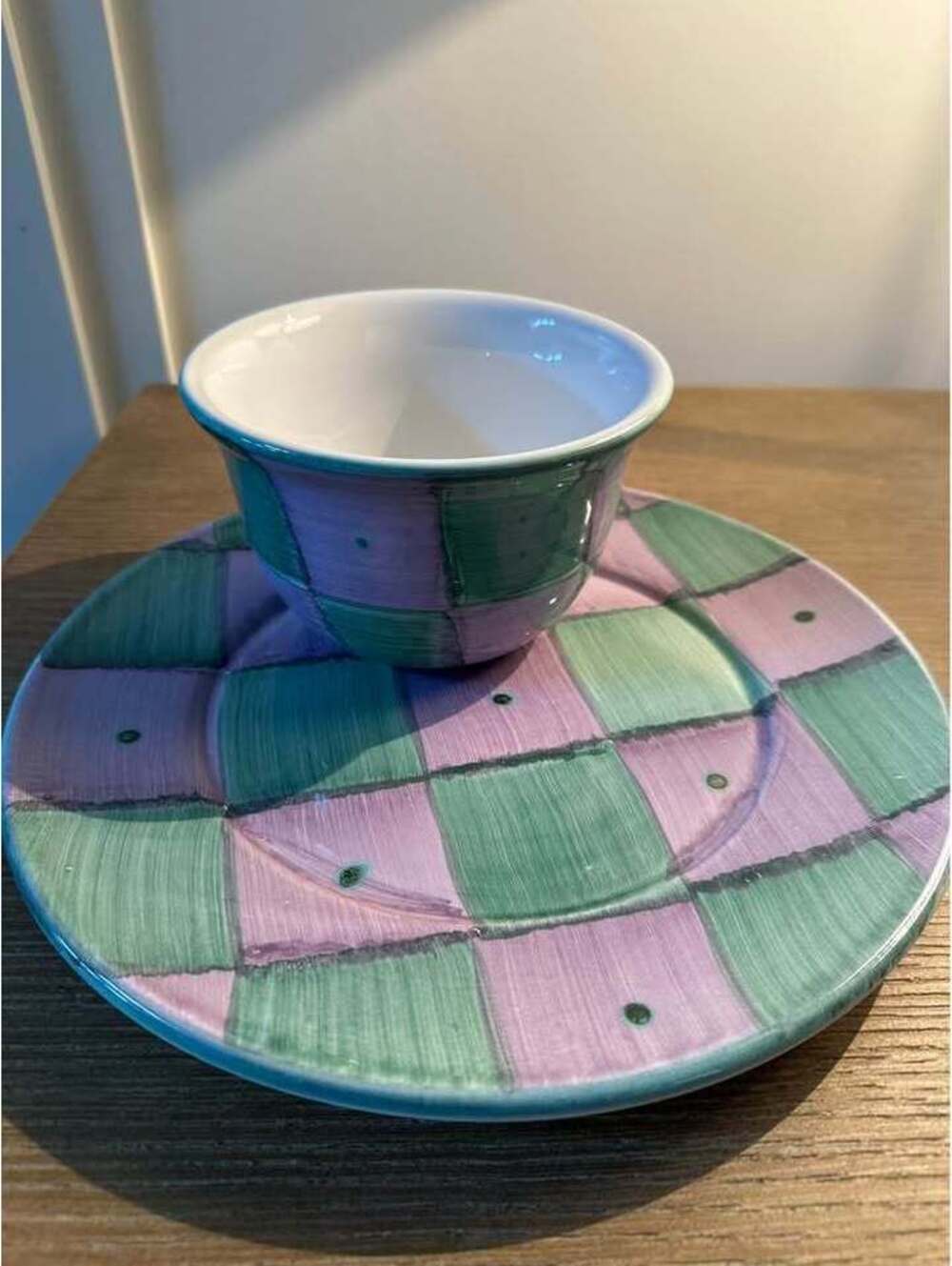 Pottery Barn Hand-Painted Ceramic Bowl and Plate Set